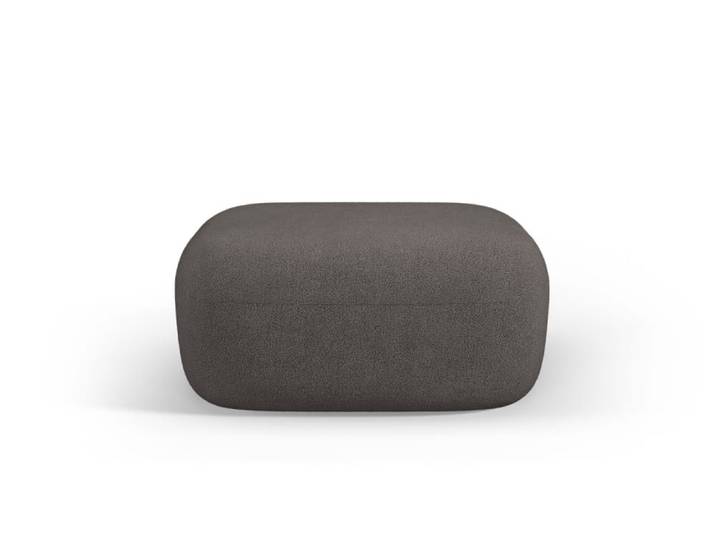 Pouf en tissu bouclé gris