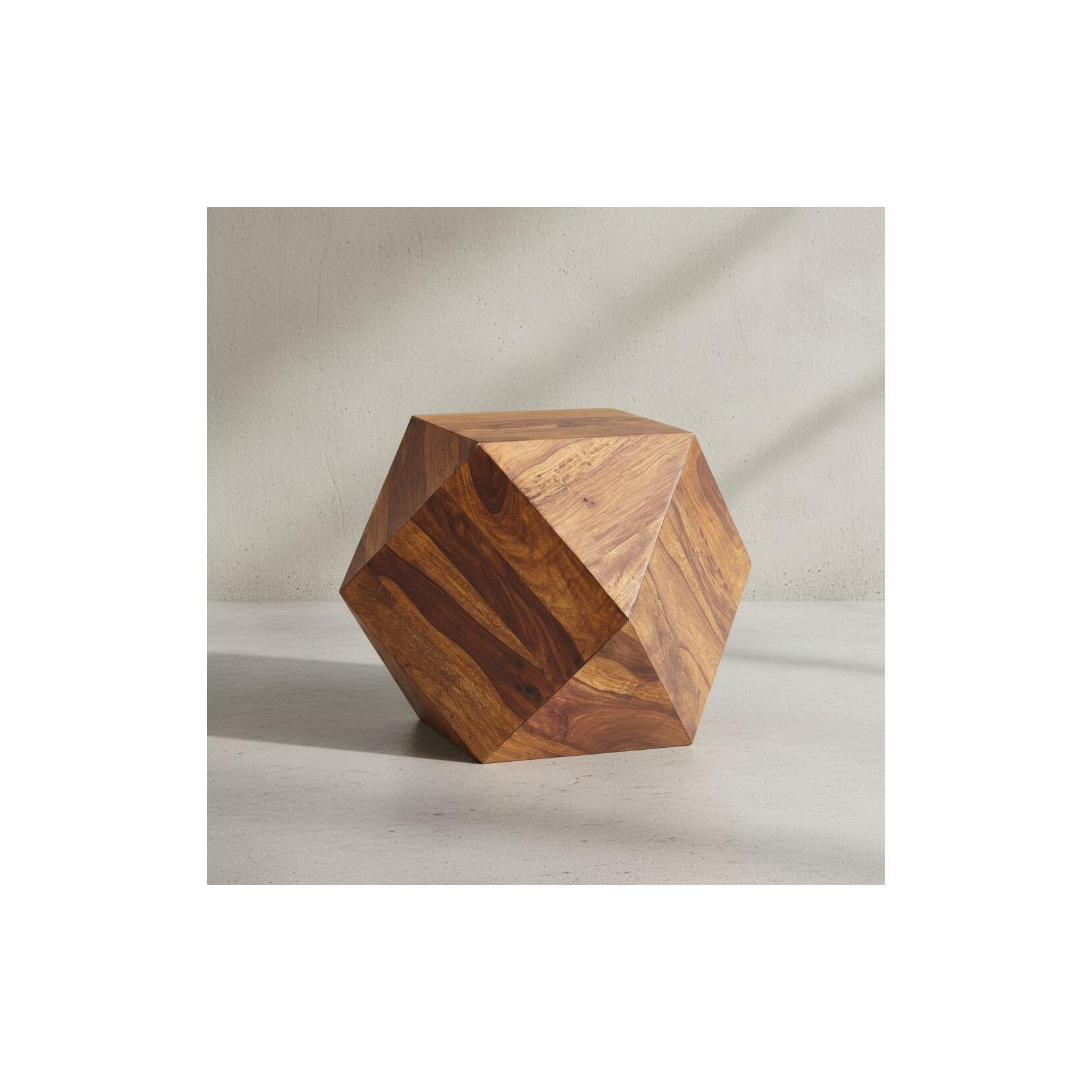 Couchtisch Sheesham Massivholz Modern Diamantform 57x42.5x57cm