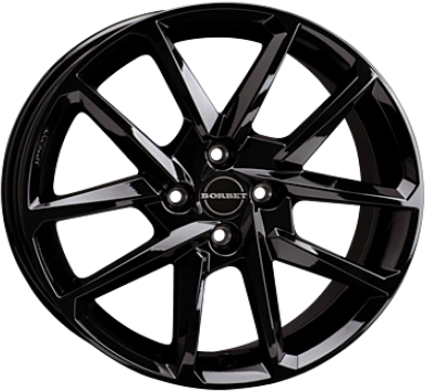 Borbet N Black Glossy 6.5x17 ET 45 5/114.3 Alufelge Schwarz