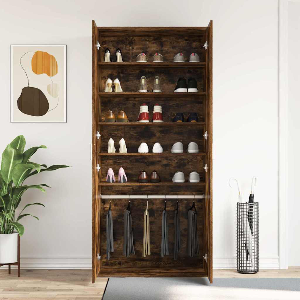 Ivy Bronx Shoe Cabinet With Door 80 X 39 X 180 Cm Engineered Wood Dark Brown 15