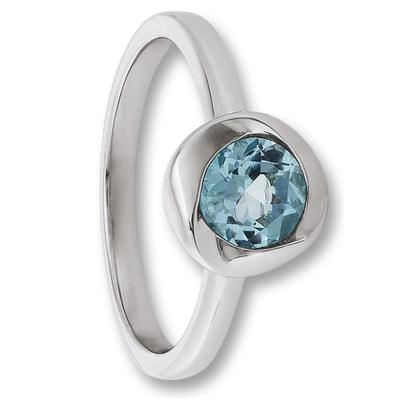 Silberring ONE ELEMENT "Blau Topas Ring aus 925 Silber Blau Topas Ring aus 925 Silber" Gr. 52, silber, Fingerringe, Damen, 52, Silber 925 (Sterlingsilber), Silberring, Leicht zu kombinieren – klare Linien mit feinem Funkeln