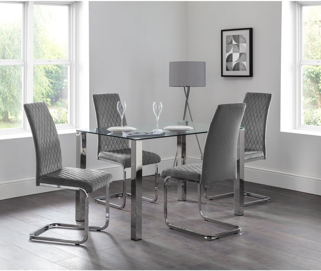 Metro Savana Upholstered Dining Chair Grey 100cm H X 43cm W X 58cm D