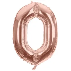 Folienballon "0", rosé, 86 cm