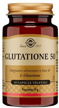 SOLGAR IT. MULTINUTRIENT SpA Solgar - Glutatione 50 Capsule Vegetali - Potente Antiossidante per il Benessere Generale
