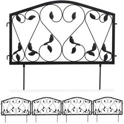Relaxdays 8 x Beetzaun antik Blume Schwarz