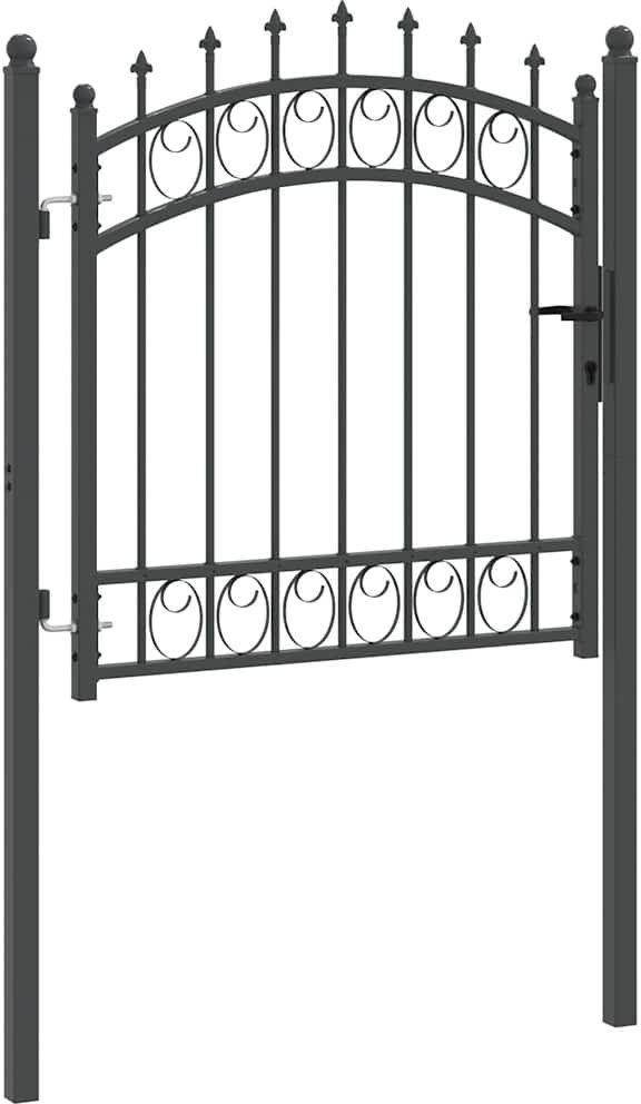 vidaXL 104 cm W Steel Gate Fencing Grey 157cm H x 104cm W