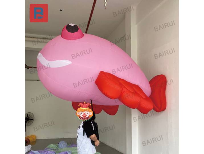 Poisson gonflable, modèles d'air animal, avec souffleurs, accessoires de décoration d'activité de prairie carrée pour centre commercial en plein air