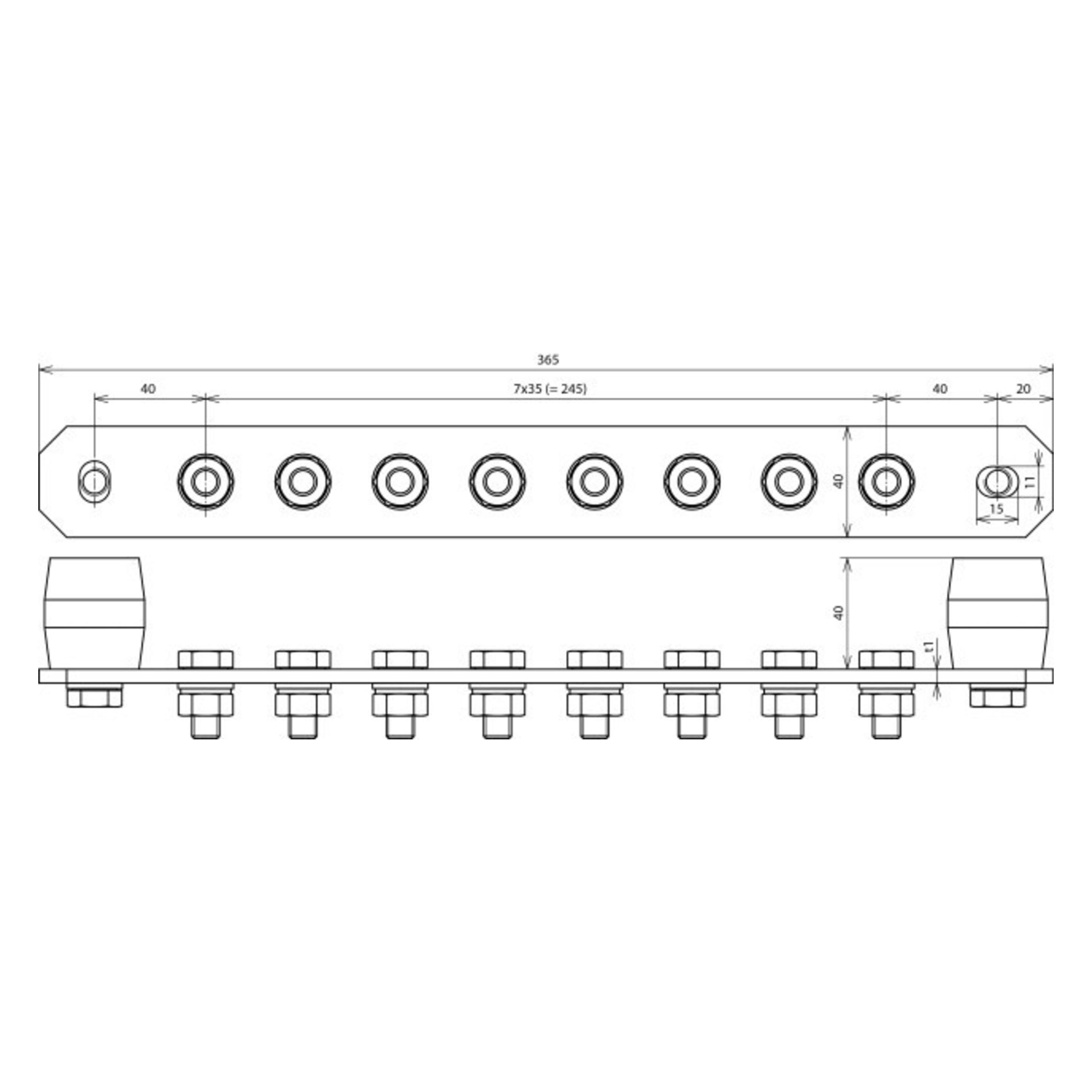 Dehn SOEHNE Potentialausgleichschiene o. Abdeckung Cu PAS 8AP (472227)