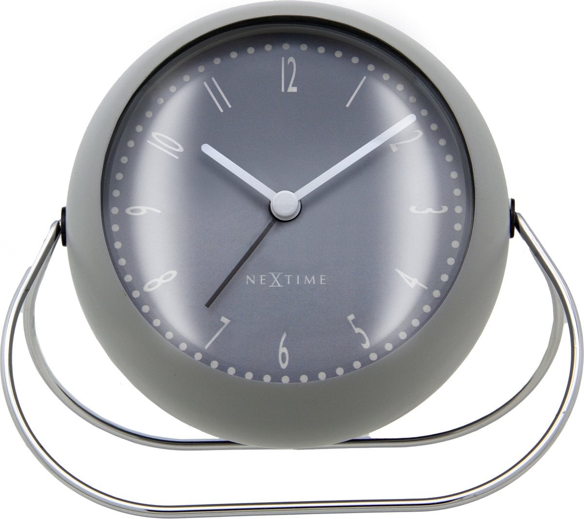 NeXtime Bubble Alarm Clock Tafelwekker Grijs Metaal 14 x 12 x 8 cm