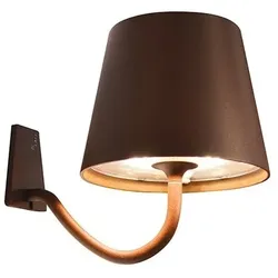 Zafferano Poldina Corten LED-Wandleuchte, wiederaufladbar und dimmbar
