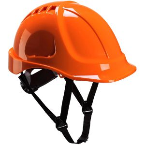 Portwest Schutzhelm Endurance Plus PS54, EN 397, EN 50365, mit 6-Punkt-System & Kinnriemen, Größe 56-63, orange
