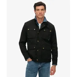Superdry für Herren. M5012190A Merchant Wax Racer Jacket schwarz (XL), Lässig, Baumwolle