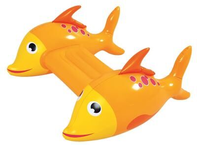 Pool Central "34.5"" Yellow and Orange Dorado Fish Children's Inflatable Swimming Pool Kickboard"