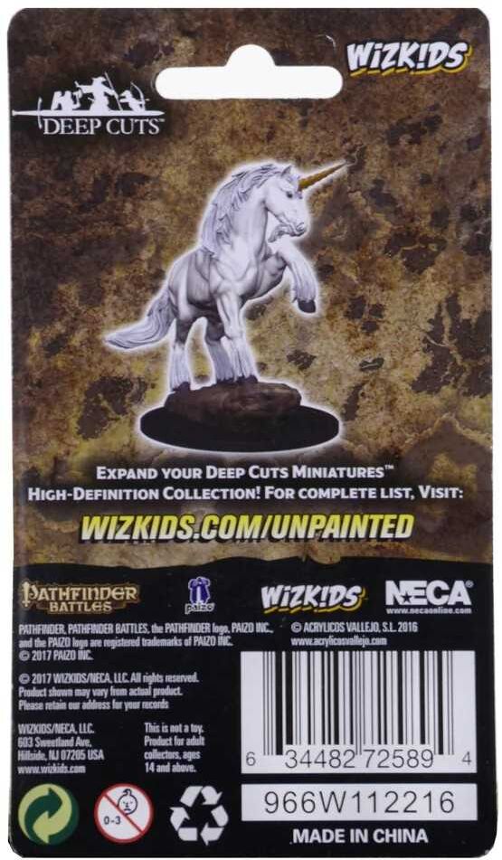 Wiz Kids LLC Pathfinder Deep Cuts Unpainted Miniatures: Unicorn for Tabletop Role-Playing Games - Ages 14+