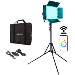 Walimex LED Rainbow 100W RGBWW Set 1 (1x Rainbow 100W, 1x Lampenstativ GN-806) (Flächenleuchte, Videoleuchte), Dauerlicht, Schwarz