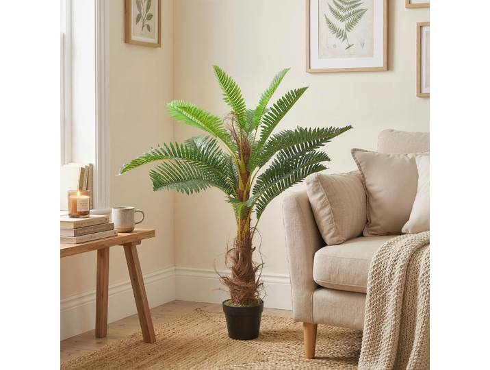 HOMCOM Palmier Artificiel 100cm 21 Feuilles avec Pot Vert