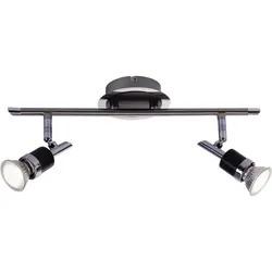 LED Deckenleuchte Strahler Beleuchtung Designleuchte Chrom Deckenlampe Wohnzimmer Spots verstellbar, warmweiß, LxH 38 x 13,5 cm