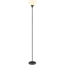 Stehleuchte Deckenfluter opal Stehlampe titanfarben Wohnzimmerleuchte, Metall, 1x E27 Fassung, DxH 25x178,5 cm