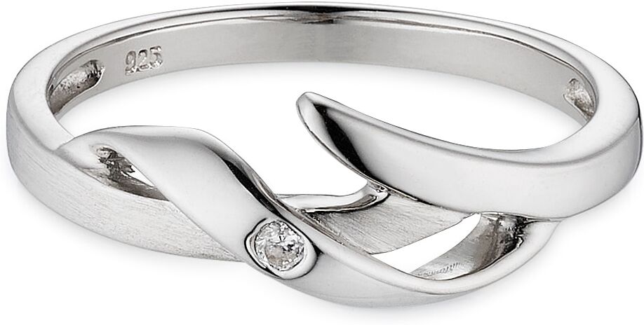 Silberring BRUNO BANANI "Schmuck Geschenk Fingerring geschwungen" Gr. 54, silber (silberfarben, kristallweiß), Fingerringe, 54, Silber 925 (Sterlingsilber), 2,1mm, Silberring, mit Zirkonia (synth.)