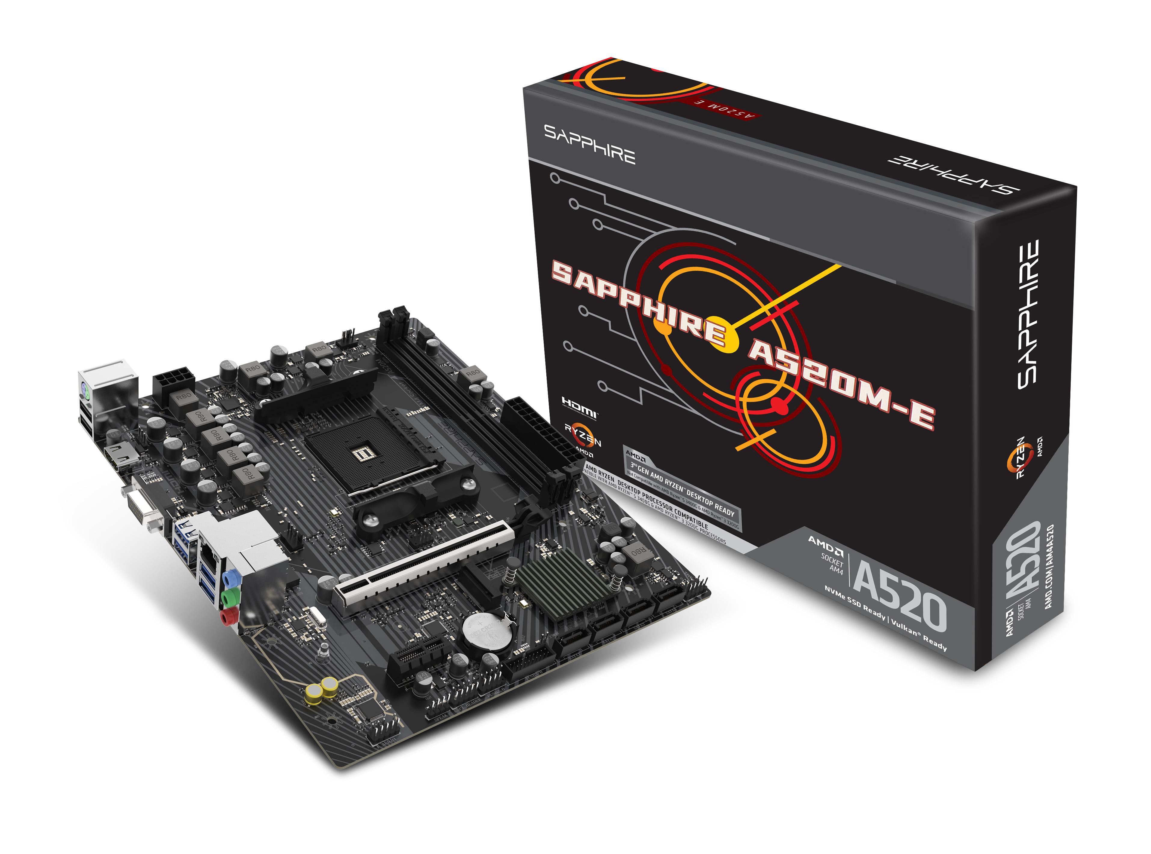SAPPHIRE A520M-E mATX Mainboard VGA/HDMI/M.2 52119-04-40G