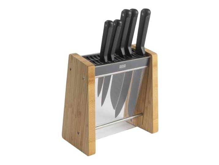 KUHN RIKON ICED Messer + Block Set 6 Stk, Messerblock und 5 Messer Eisgehärtete Klingen: Aus deutschem Edelstahl