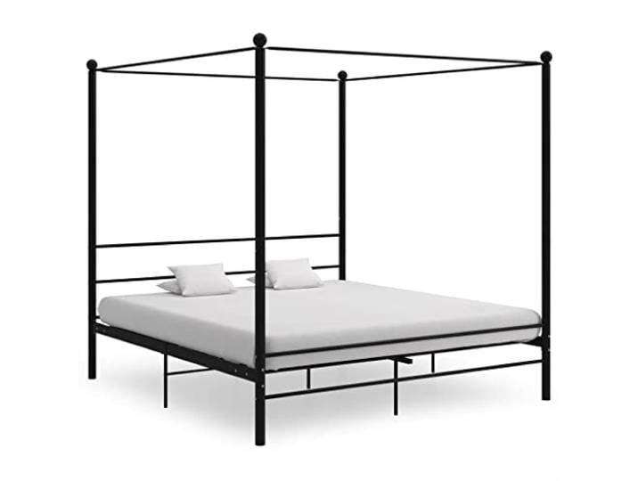 LIFTRR Möbel mit Himmel Bettgestell schwarz Metall 200x200 cm