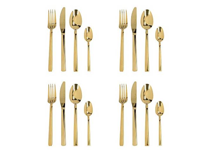 Mikasa C000389 Ménagère 16 Pièces Acier Inoxydable Doré