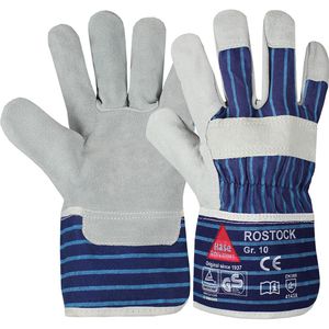 Hase Arbeitshandschuhe Rostock, 212150, Echt Leder, blau, Größe 12 / 3XL