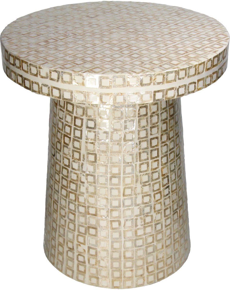 HD Collection Tafel Capiz Ivoor B/D/H: 40 x 40 x 45 cm