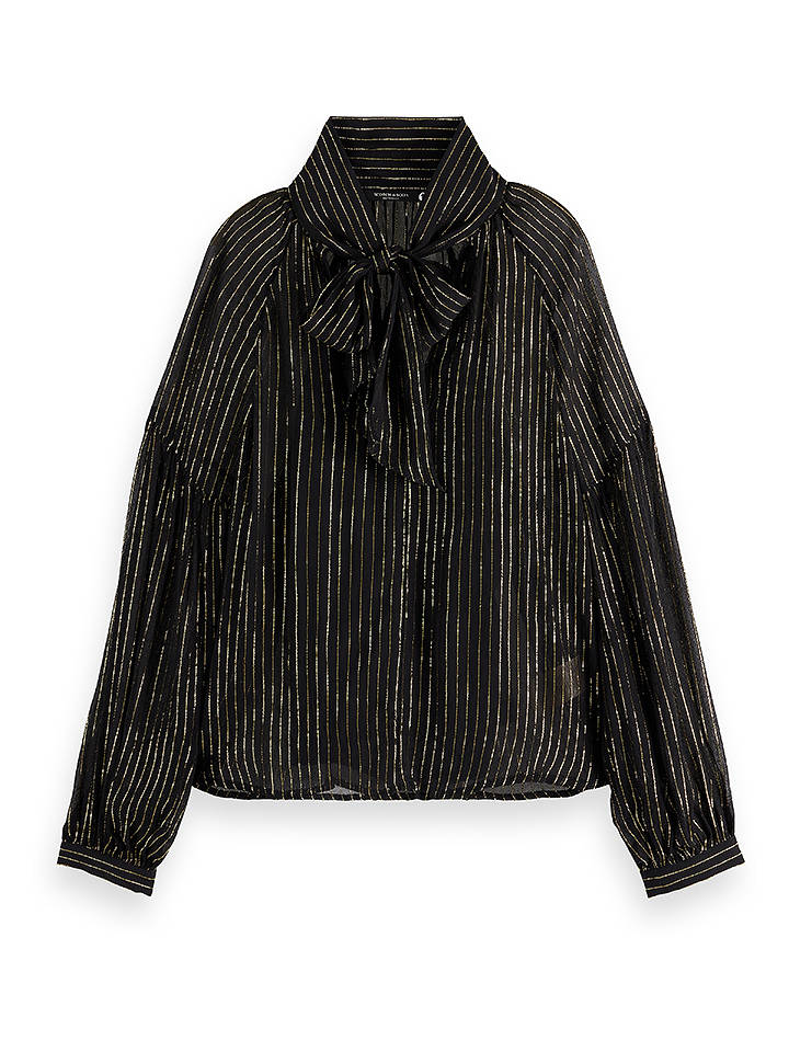 Scotch & Soda Bluse in Schwarz/ Gelb - 34