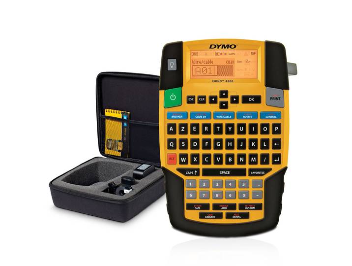 Dymo Pack Etiqueteuse Pro Rhino 4200 clavier Azerty avec adaptateur secteur et malette