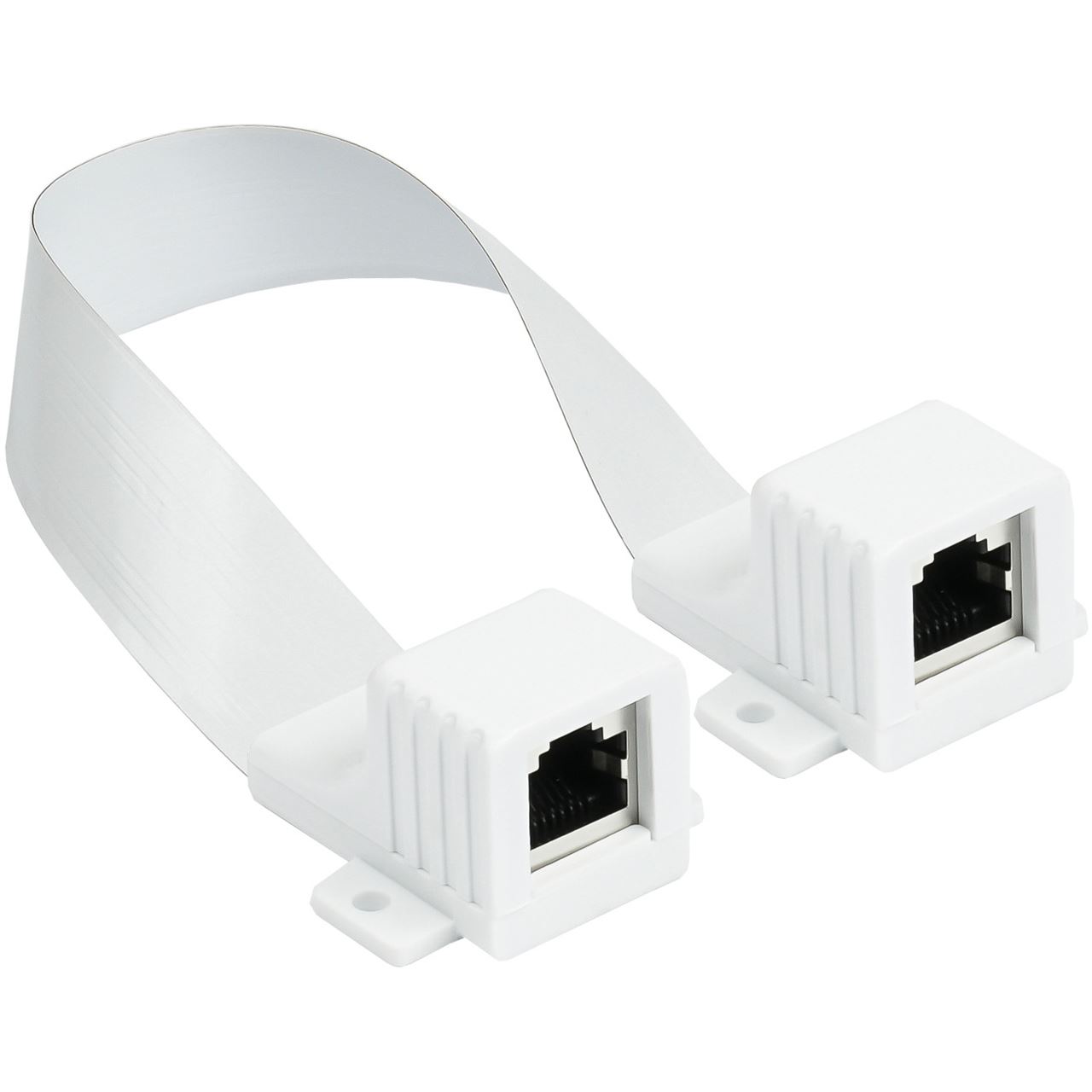 0.25m Good Connections RJ45 Fensterdurchführung High-Quality, weiss, Gesamtlänge inkl. Buchsen 25cm