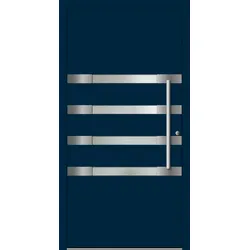 SCHÜCO ADS 75.SI Haustür Aluminium "PIA" Stahlblau RAL 5011 innen öffnend DIN rechts