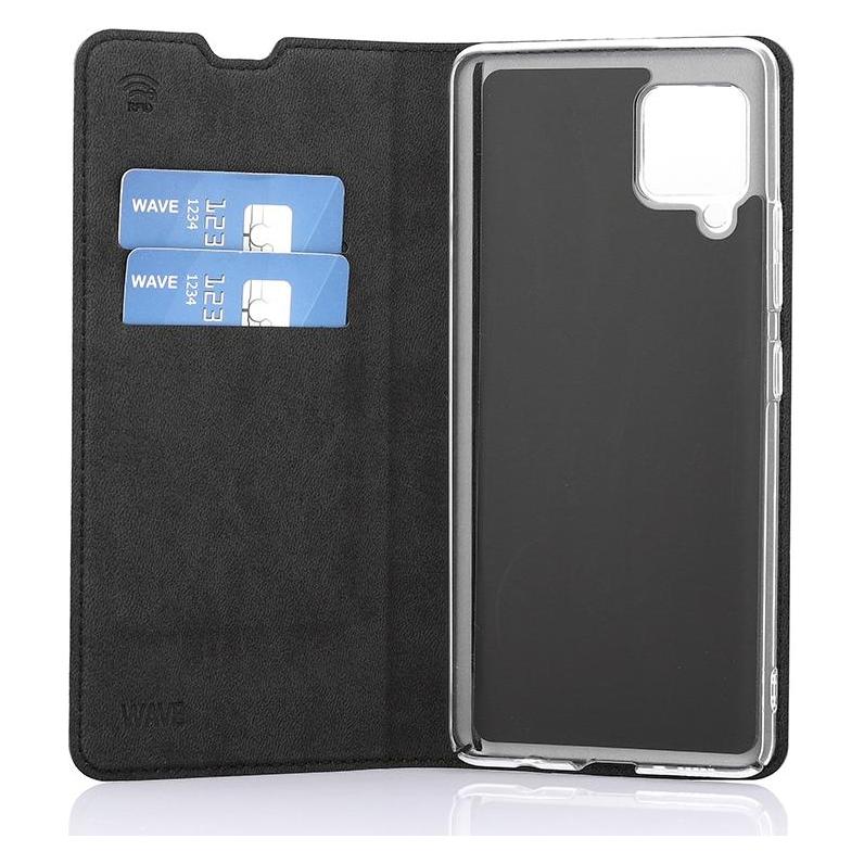 Wave BookCase -suojakotelo, Samsung Galaxy A42, musta (Samsung Galaxy A42 5G) (WAVE-BC-SS-A425G-BK)