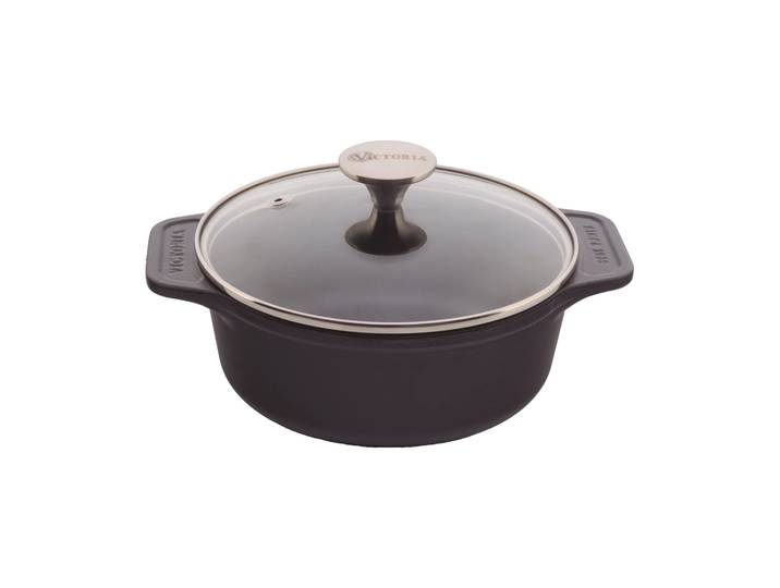 Victoria Victoria cocotte en fonte couvercle en verre enameled 1,9 L