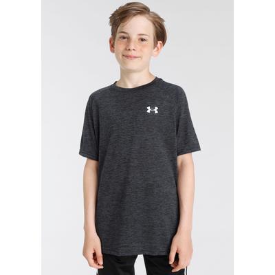 T-Shirt UNDER ARMOUR "TECH", Jungen, Gr. S, schwarz, Obermaterial: 100% Polyester, Rundhals, Shirts T-Shirt, mit Rundhalsausschnitt, Kurzarm, gerader Abschluss, schweißableitend