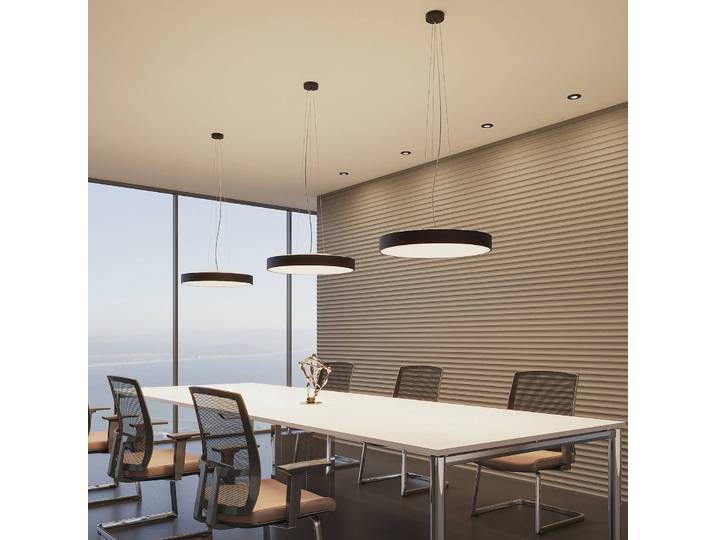 Hanglamp Vanida, dimbaar, zwart, Keuken, Aluminium, Modern