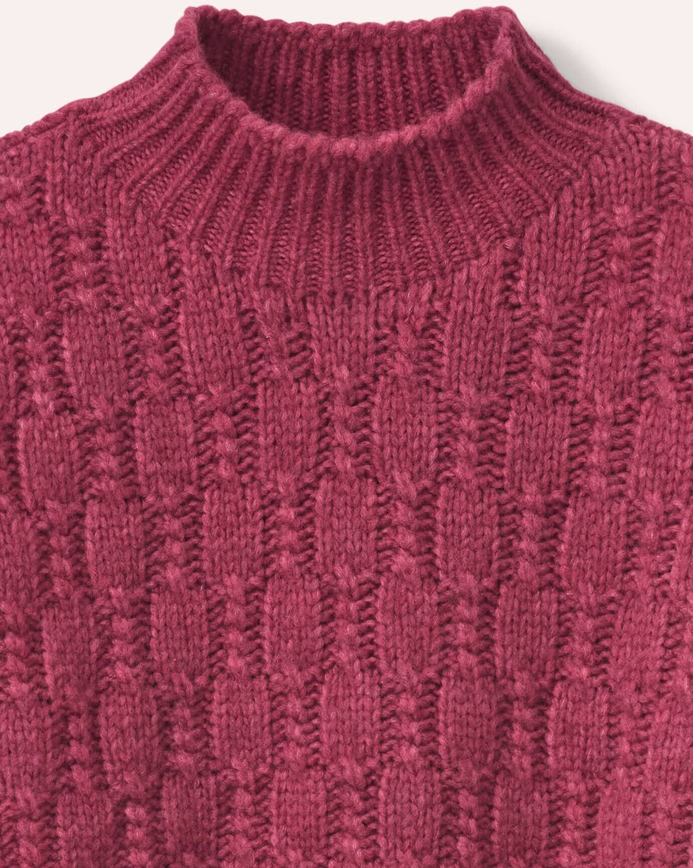 Walbusch Pullover mit Zopfmuster, normale Größen, Farbe Rot, 40, luxuriöse extrafeine Merinowolle europäische Fertigung Damen