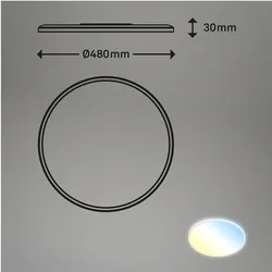 Briloner, Deckenleuchte, Ultraflaches CCT LED Panel, weiss, 1xLED/31W (3500 lm)