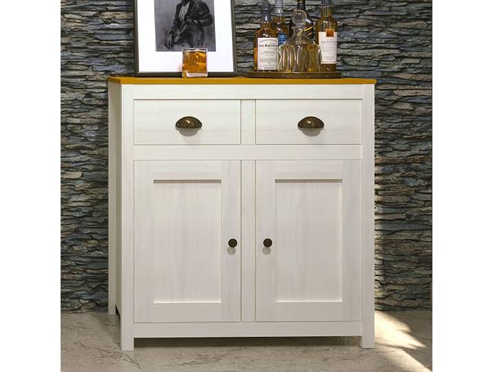 Commode massive Yamchet 86 x 90 x 45cm Blanc