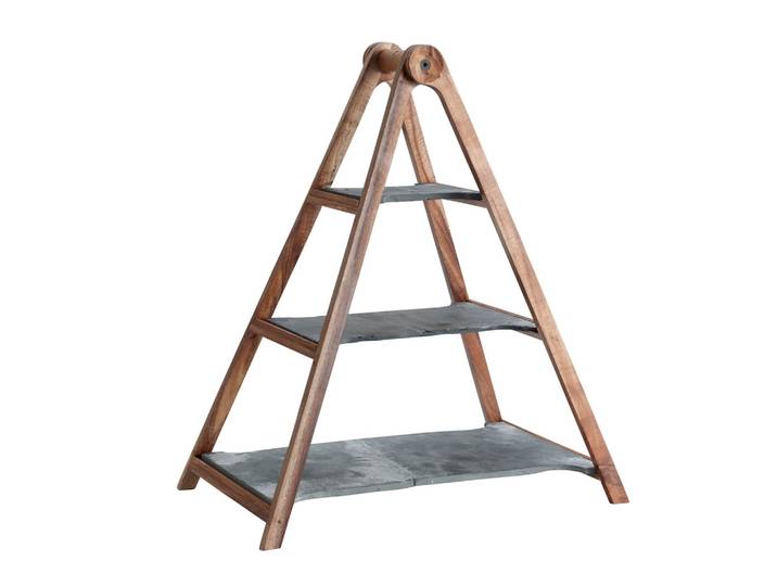 Etagere VILLEROY & BOCH Etagere Artesano Original 47,5 cm braun-grau , bunt (braun, grau), Akazienholz, Servierplatten, Etagere