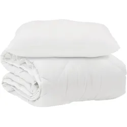 vidaXL Bettdecke mit Kissen 2 pcs Weiß Mikrofaser
