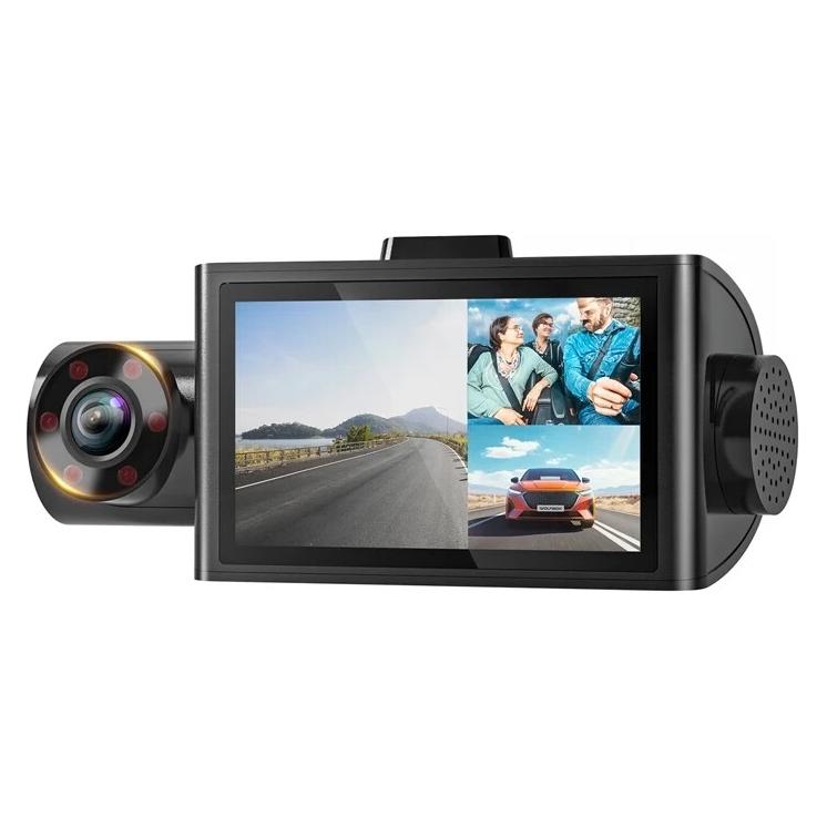 Wolfbox i07 WiFi 2,5K + 1080p-Dashcam (Eingebautes Mikrofon, GPS-Empfänger, 2.5K) (I07(WITHOUT SD))