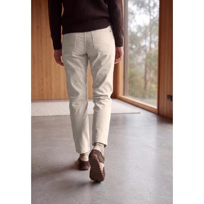 Stoffhose CECIL "Style Scarlett", Damen, Gr. 30, Länge 30, beige (cashmere beige), Web, Obermaterial: 98% Baumwolle, 2% Elasthan. Futter: 100% Baumwolle, unifarben, barrel fit lang, Hosen Stoffhose, Mid Waist Barrel Leg Hose im Casual Fit / Stretch