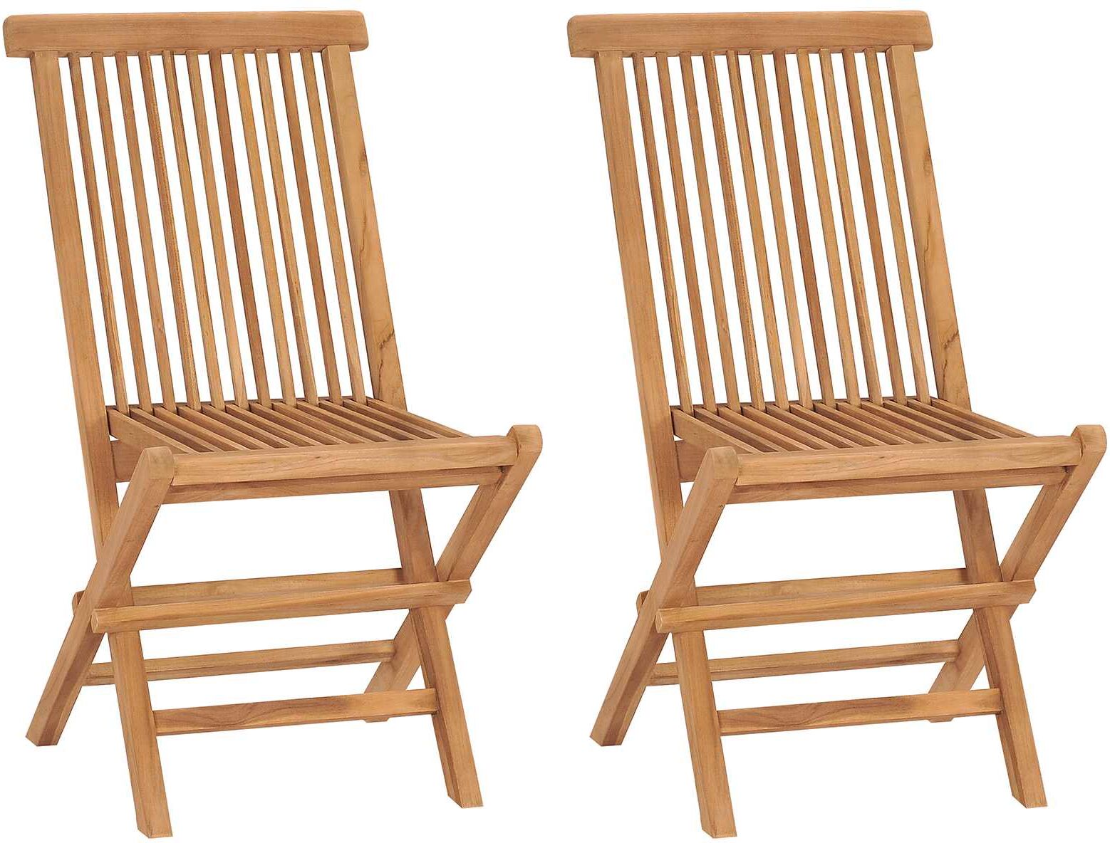 vidaXL Ensemble bistro de jardin pliant 5 pièces Naturel