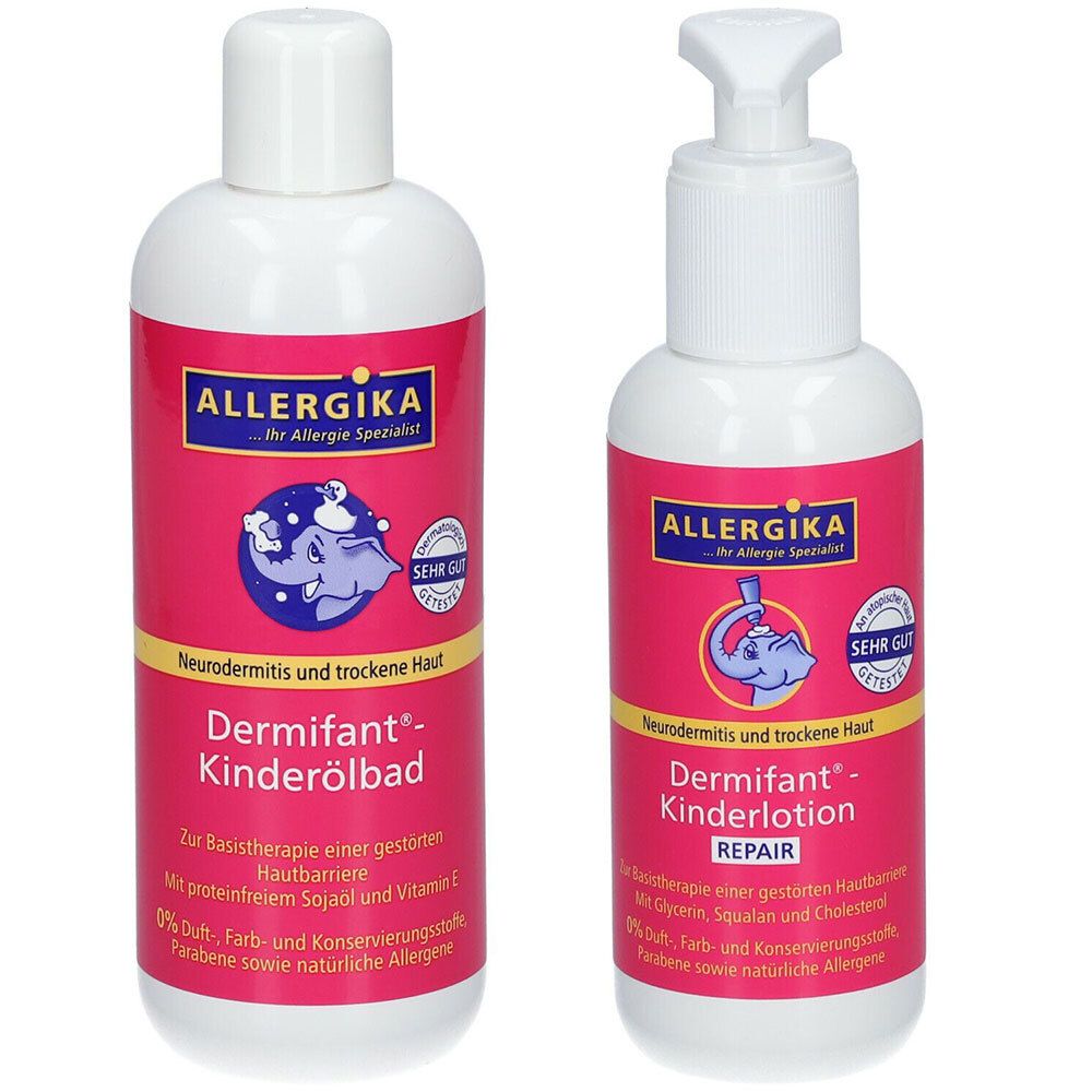 Dermifant Kinderölbad + Kinderlotion Repair 200+500 ml Set