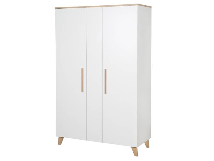 Kleiderschrank Leon 2,5-türig, Holz weiß