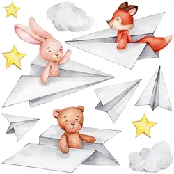 WANDAUFKLEBER 130x221cm - Niedliche Tiere