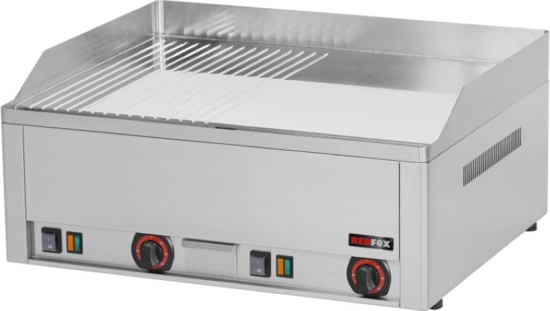 KBS Elektro Grillplatte 2 Heizzonen Grillfläche glatt/gerillt 660x600x290 mm