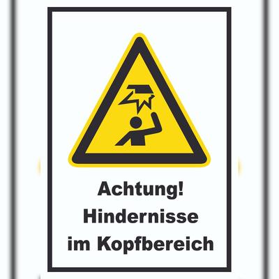 HB-Druck Achtung Hindernisse im Kopfbereich A6 (105x148mm) Schild